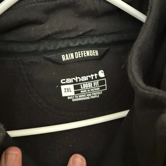 Mens XXL Black Carhartt Rain Defender Quarter-Zip Hoodie - Picture 2 of 2